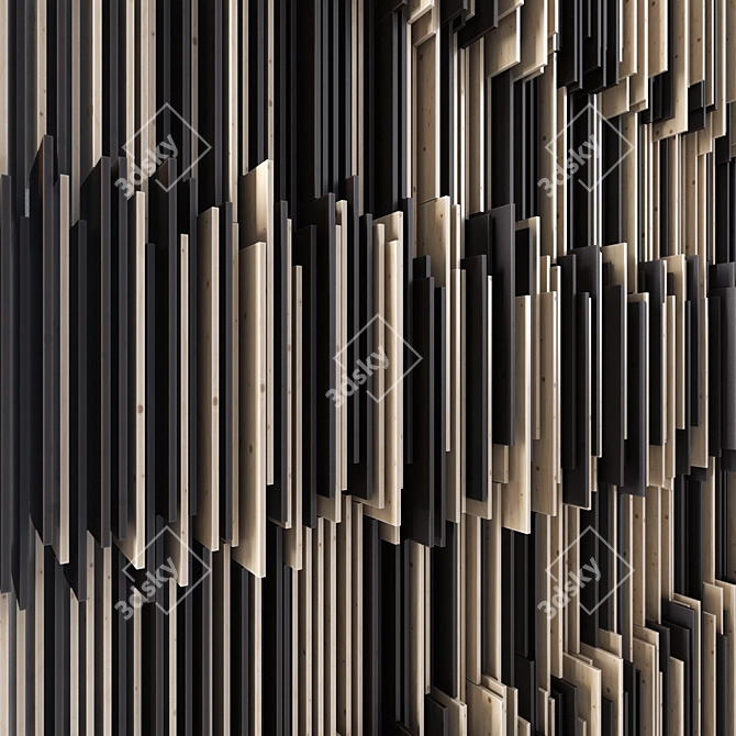 Parametric Wood Panel "Strokes 3D model image 1