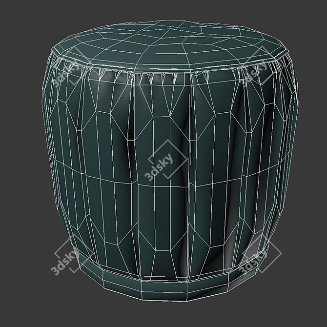 Vintage Velvet Pouf: Leone 3D model image 3