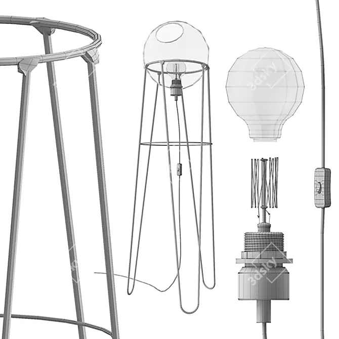 Elegant Modern Floor Lamp 3D model image 3