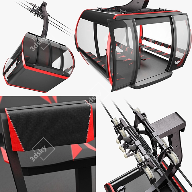 ATRIA Cableway 3S Cabin: Elevated Excellence 3D model image 2