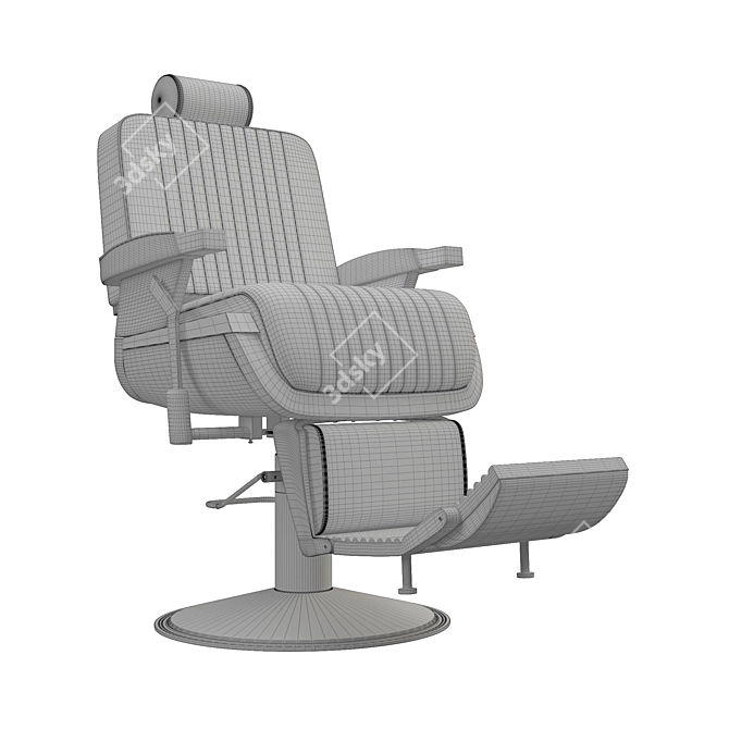 Sleek Black Lord MD-600: Professional Barber Chair 3D model image 3