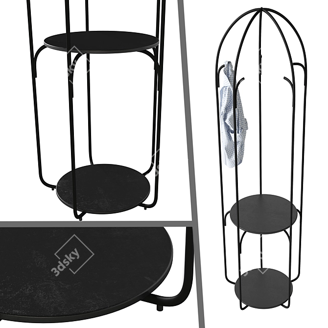 Sculptural Steel Coat Rack: Gabbia 3D model image 1