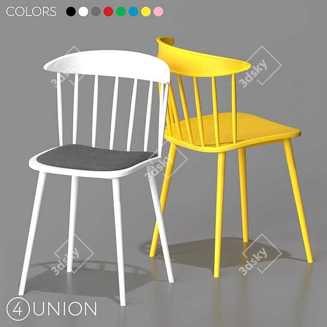 Stylish BC-8312 Chairs: Compact & Instagram-worthy 3D model image 1