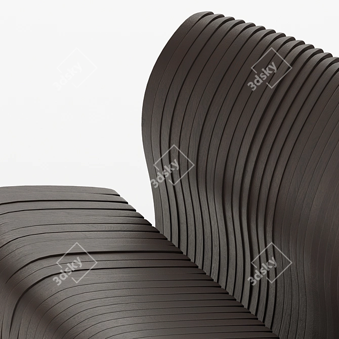 Riddle Wood Chair: Unique Design, Banana Tree Material 3D model image 2