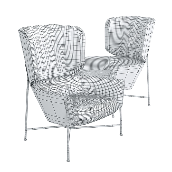 Caristo High Back Armchair 3D model image 3