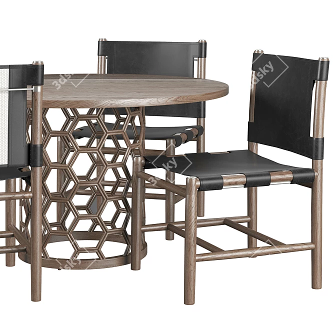 Elegant Addison Dining Set 3D model image 1