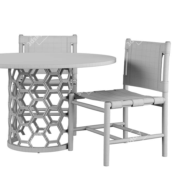 Elegant Addison Dining Set 3D model image 3