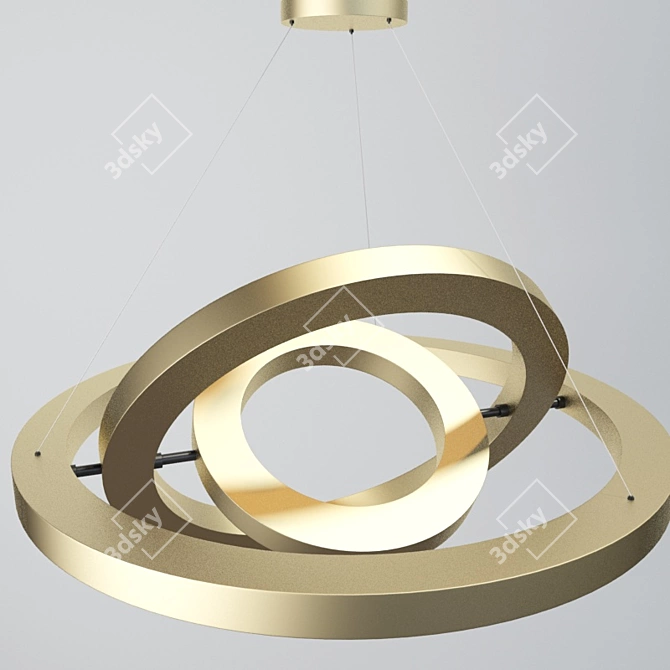 Luxury Golden Pendant Ring 3D model image 1