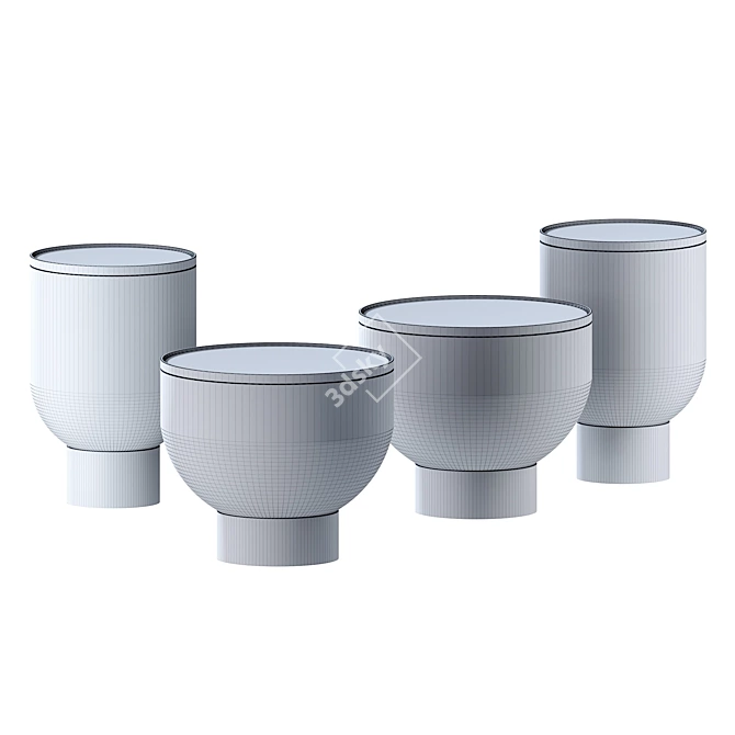 Elegant Murano Glass Coffee Table 3D model image 2