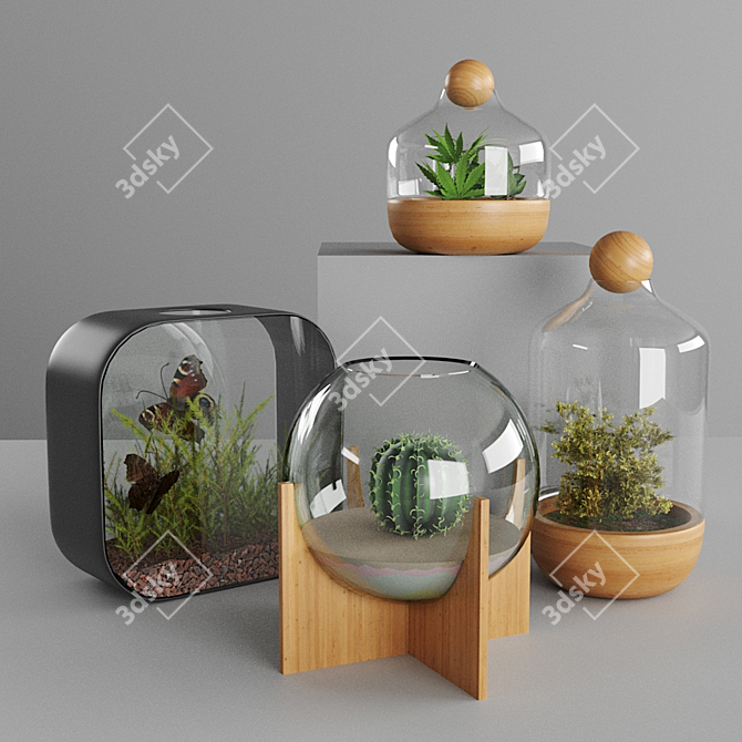 Title: PBR-Optimized Florarium for Corona Render 3D model image 1