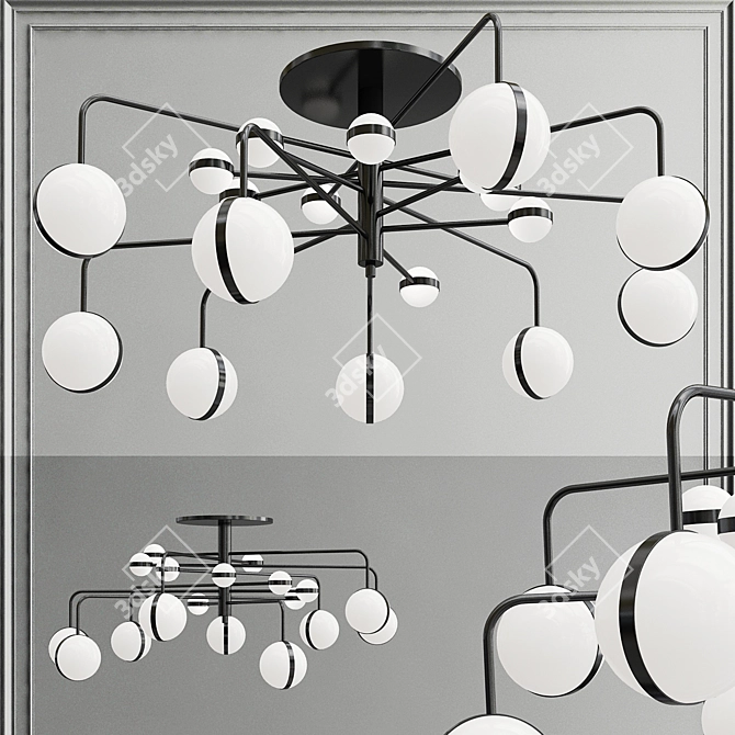 Modern Acrylic and Metal Ceiling Chandelier 3D model image 1