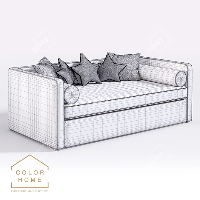 Iriska Kids Folding Sofa - Compact and Stylish! 3D model image 3