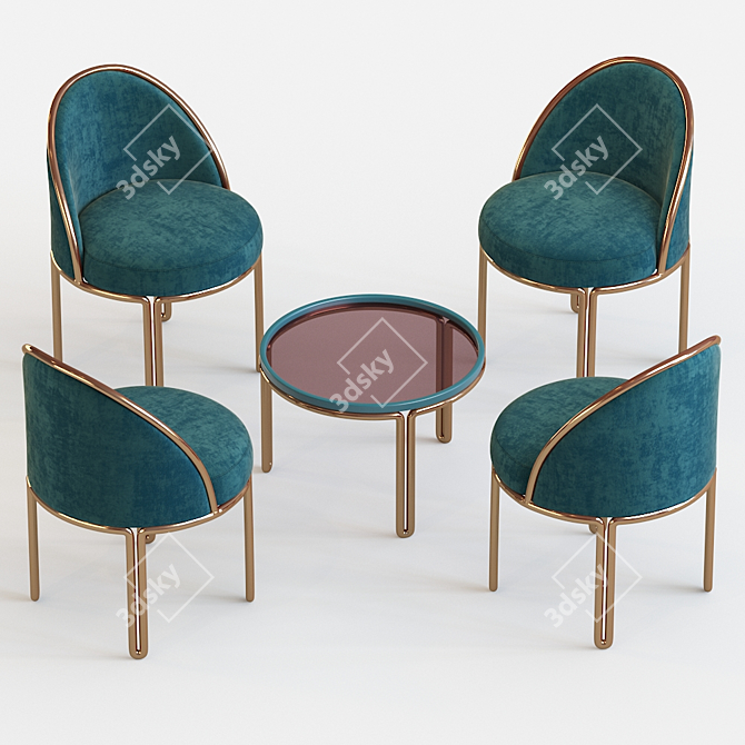 Italian Style: Clan Milano Pipe 2 & Chair 3D model image 2