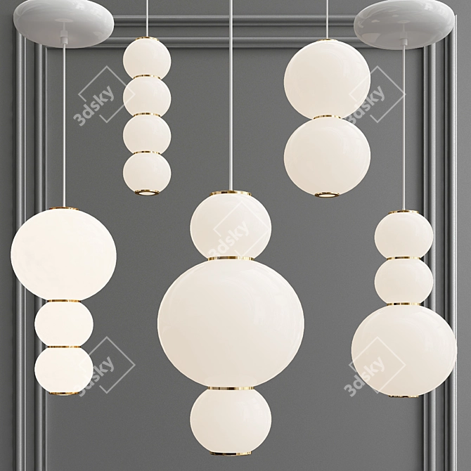 Elegant Pearl Pendant Lamp 3D model image 1