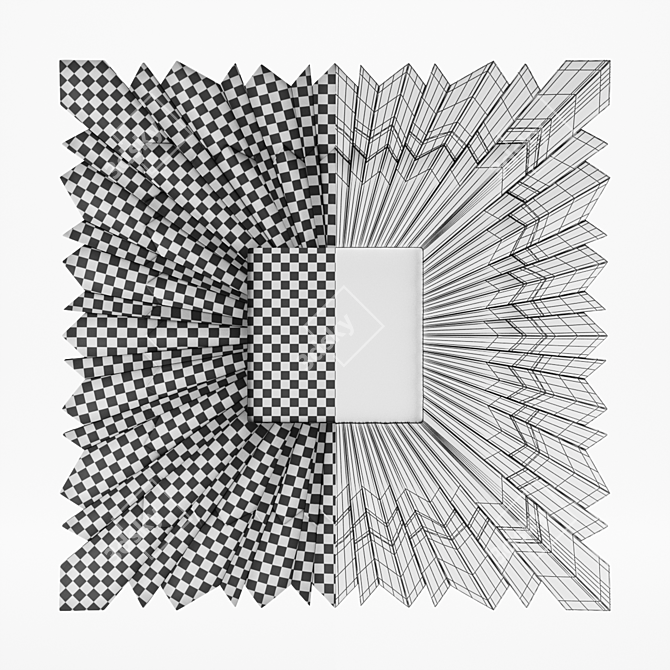 Dark Pine Square Mirror 3D model image 3