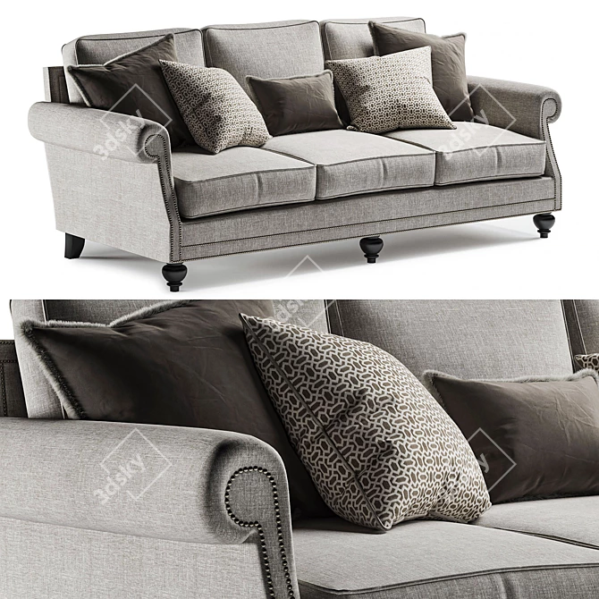 Elegant Bernhardt Brae Sofa 3D model image 1