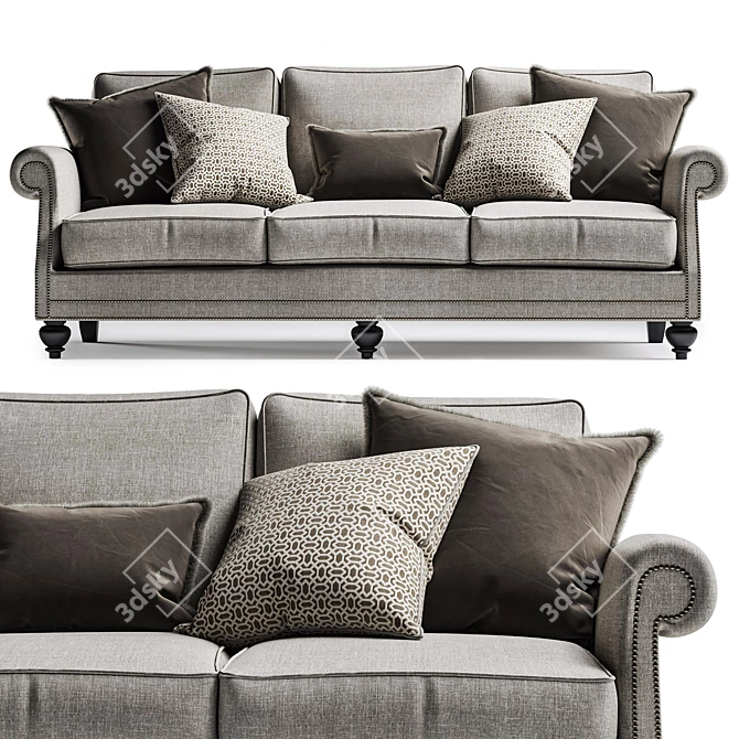 Elegant Bernhardt Brae Sofa 3D model image 2