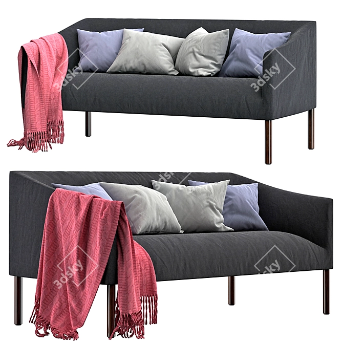 Bankside Dark Sofa: Sleek and Versatile 3D model image 1