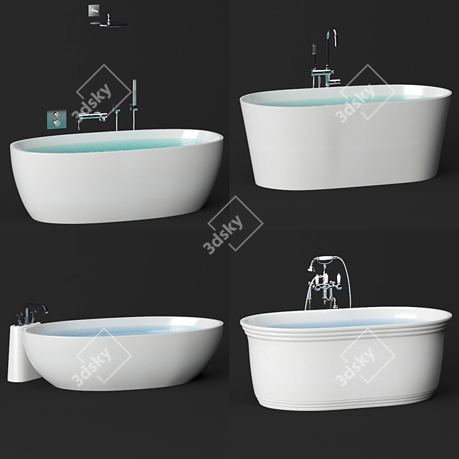 Luxury Poolspa Bath Set 3D model image 1