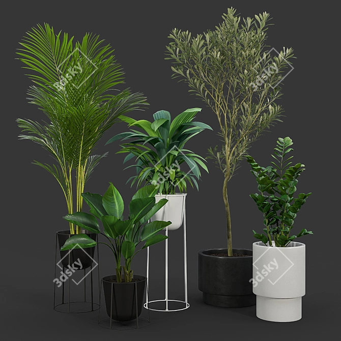 Modern Tower Plant Pots 3D model image 1