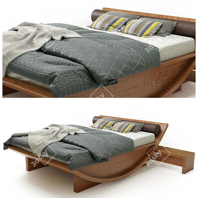 Sleek Modern Bed: Unique Design 3D model image 1