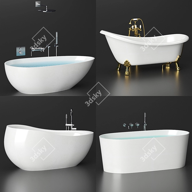 Gemy Bath Set: Ultimate Relaxation 3D model image 1