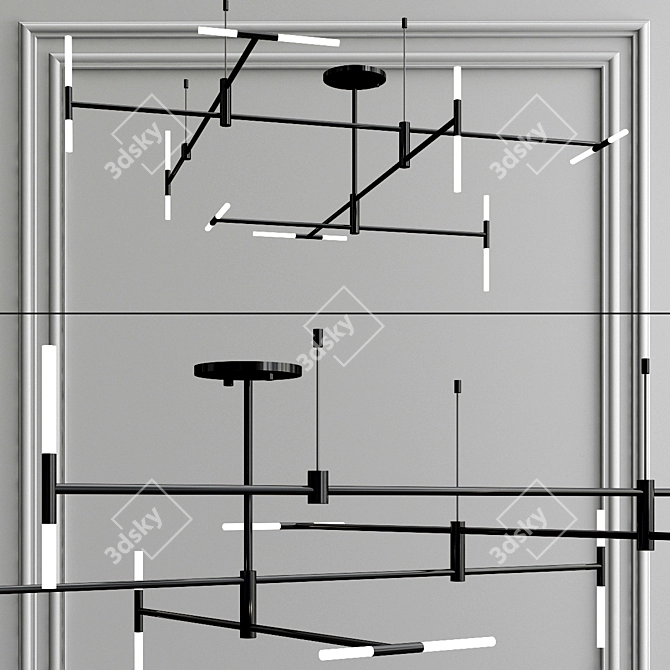 Elegant 16-Light Altona Chandelier 3D model image 1