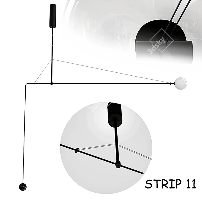 Sleek Strip_11 Lighting Fixture 3D model image 1