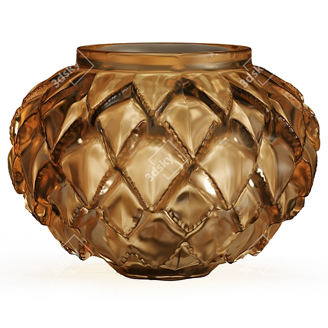 Elegant Lalique Languedoc Vases 3D model image 2
