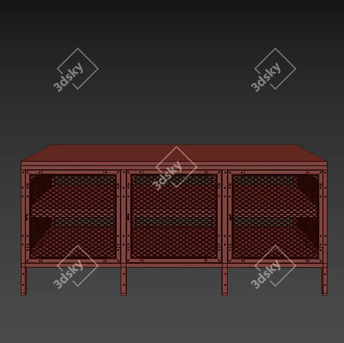 Stylish Black TV Bench: IKEA FJÄLLBO 3D model image 2