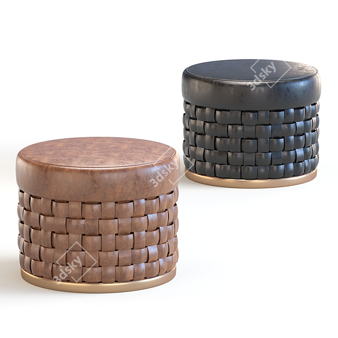 Luxury Ludovica Mascheroni Pouf - Little Benches 3D model image 1