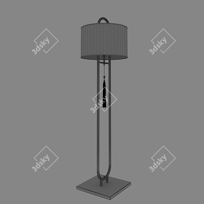 Elegant Oriental Floor Lamp 3D model image 3