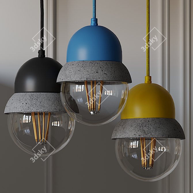 Maayan Pendant Concrete Lamp 3D model image 2