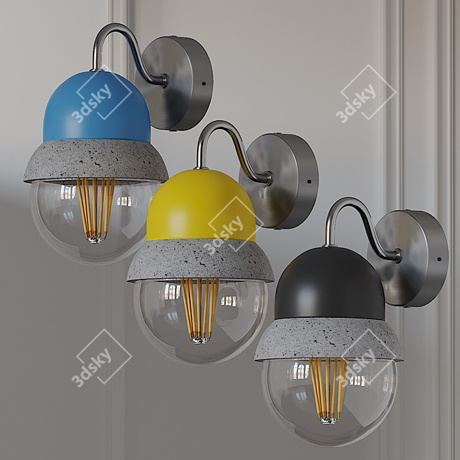 Maayan Wall Lamp: Lightweight Concrete Elegance 3D model image 1