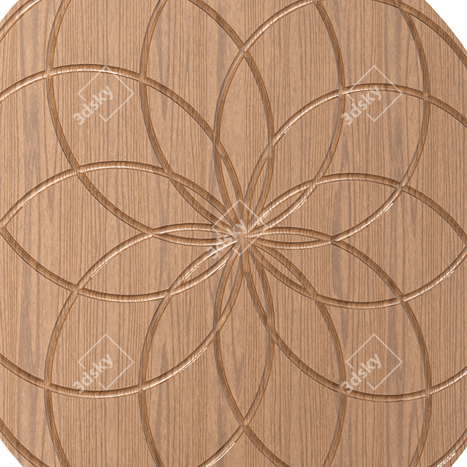 Rustic Round Wall Decor 3D model image 2