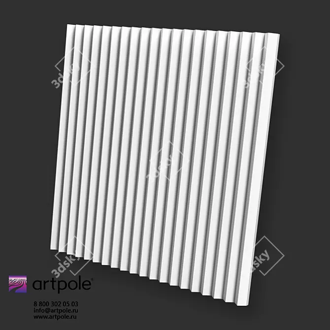 ZIGZAG Gypsum 3D Panel: Unleash Creativity with Artpole 3D model image 1