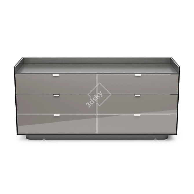 Modern Minotti Darren Chest: 6-Drawer Storage 3D model image 2