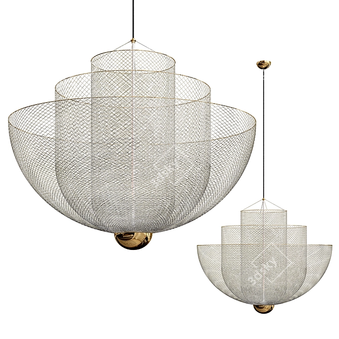 Sleek Meshmatics Pendant Light 3D model image 1