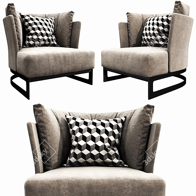 Luxurious Linteloo Cervino Armchair 3D model image 2