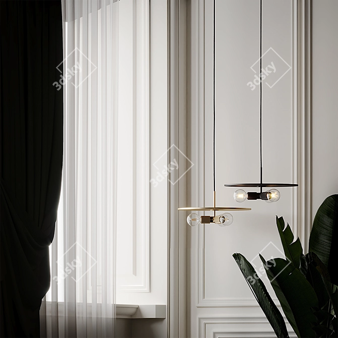 Modern Disk Pendant Lamp 3D model image 4