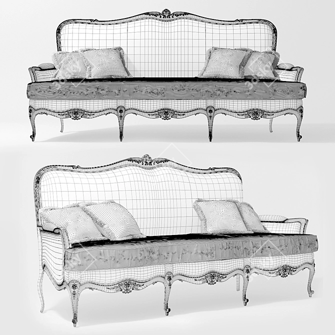 Elegant Allure Buen Retiro Sofa 3D model image 2