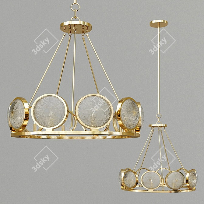 MarjieScope: Antique Brass Chandelier 3D model image 1