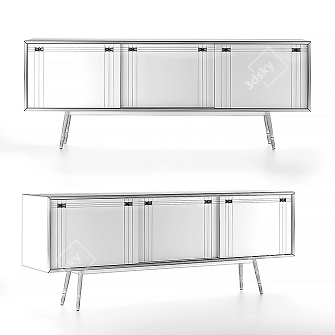 Naver AK 2860 Walnut Dresser 3D model image 2
