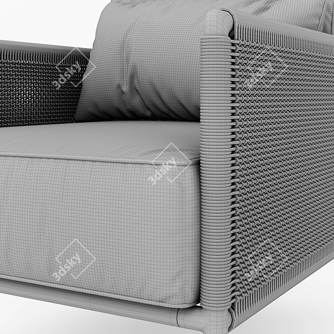 Elegant Outdoor Lounge Armchair 3D model image 3