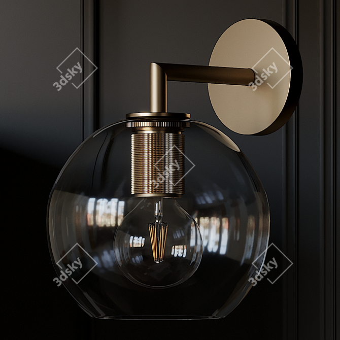 Sophisticated Globe Shade Sconce - 3 Material Options 3D model image 3