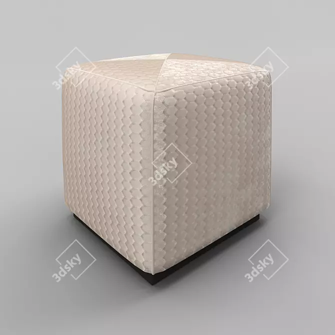 FORLI Pouf by FRATELLI BARRI: Black Gloss Lacquer 3D model image 2