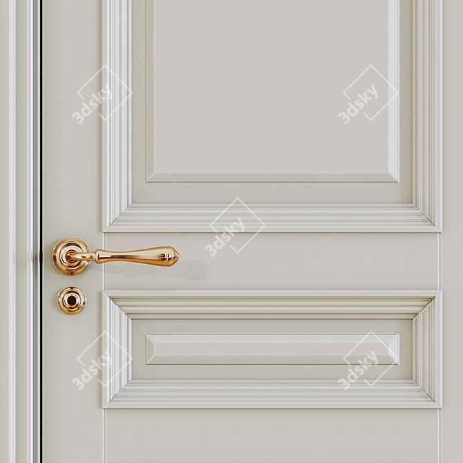 Elegant Classic Interior Doors 3D model image 2