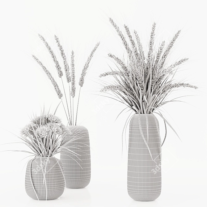 Elegant Dry Plant Bouquets 3D model image 3