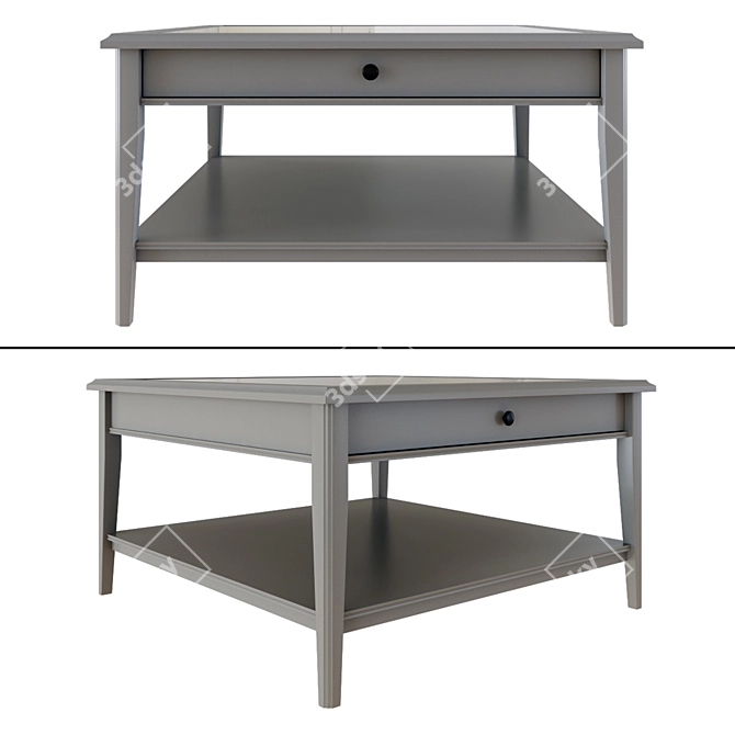 Sleek Glass Grey 93x93 Coffee Table 3D model image 2