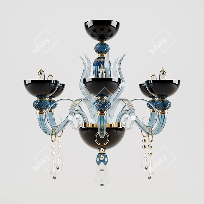 Elegant 6-Branch Classic Chandelier 3D model image 2